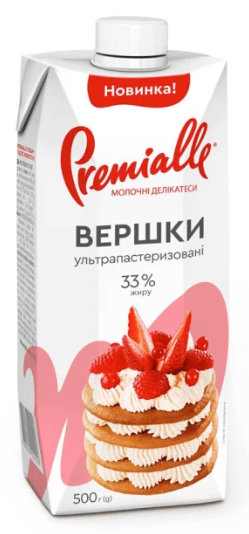 Вершки PREMIALLE ультрапастеризовані 33%, 500г